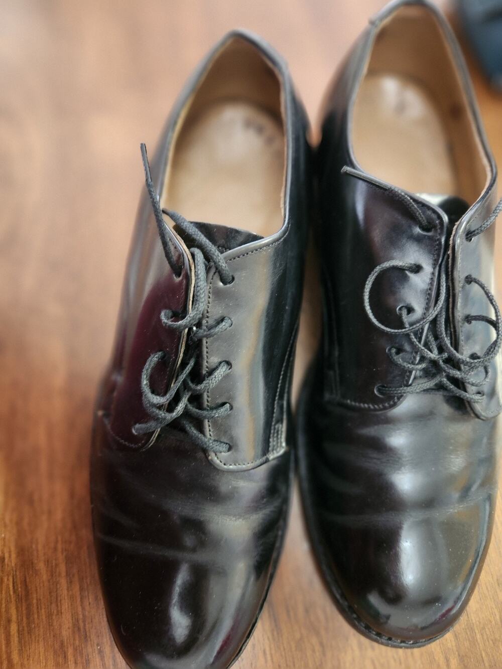 Vintage 1970s US Military Dress Shoes Black Leather Oxford Size 6 Vietnam Era